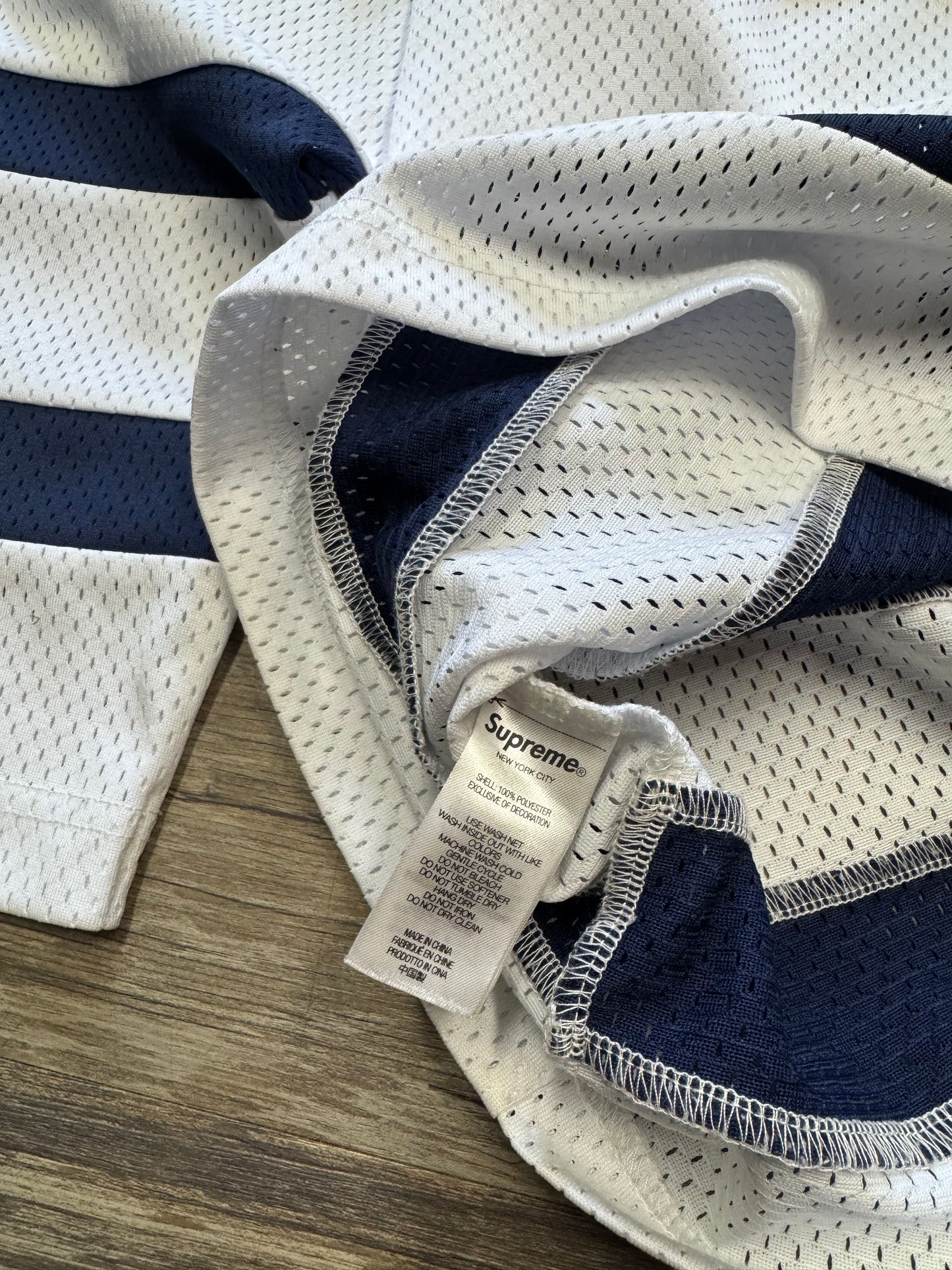 SUPREME X MARITHE FRANCIOS GIRBAUD STRIPED HOCKEY JERSEY (S)