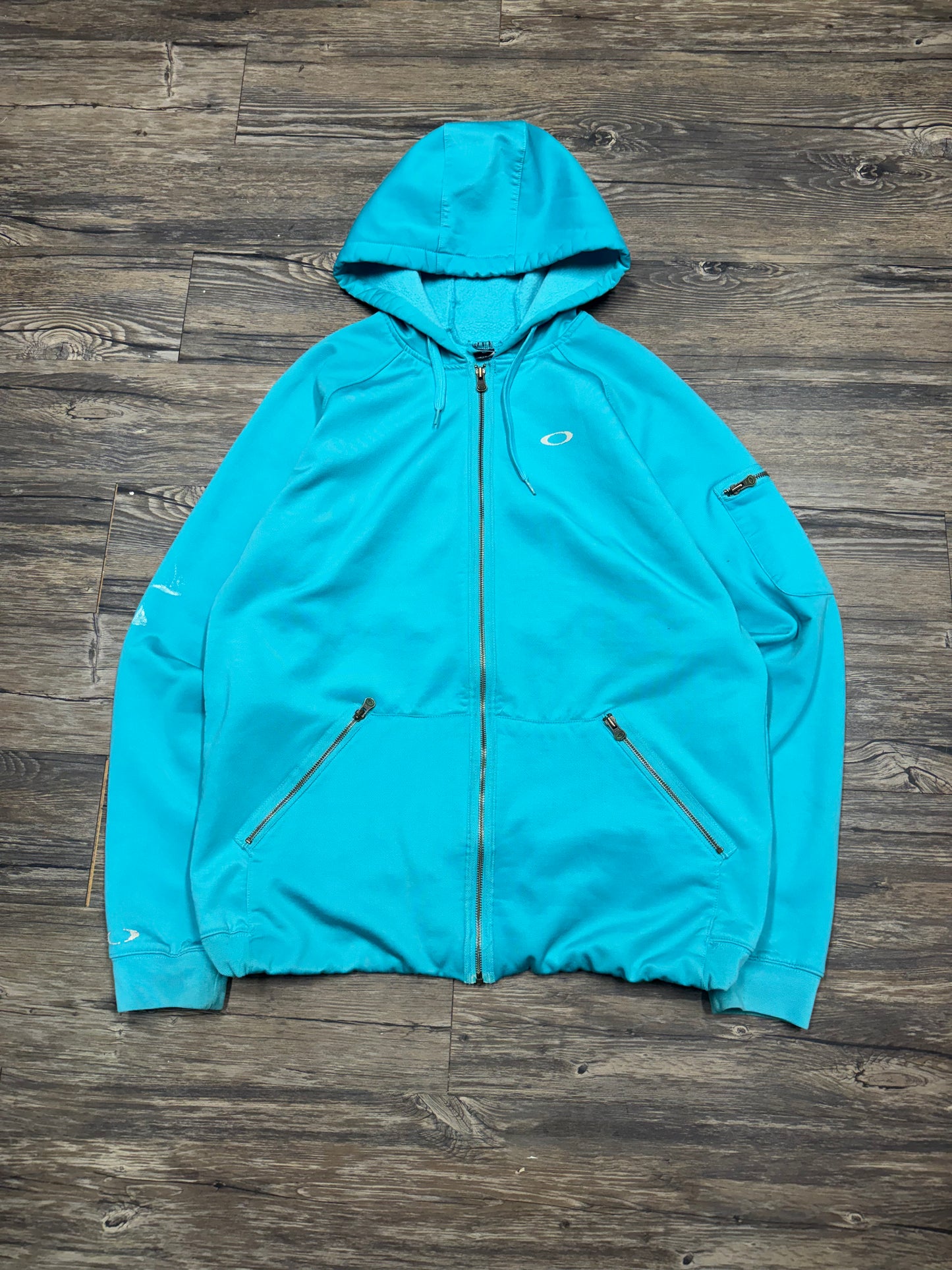 OAKLEY TURQUOISE BLUE SCUBA ZIP HOODIE (XL)