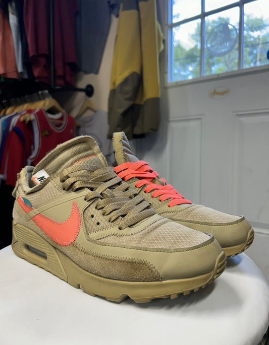 NIKE X OFF-WHITE X AIR MAX 90 SNEAKERS (M 10)