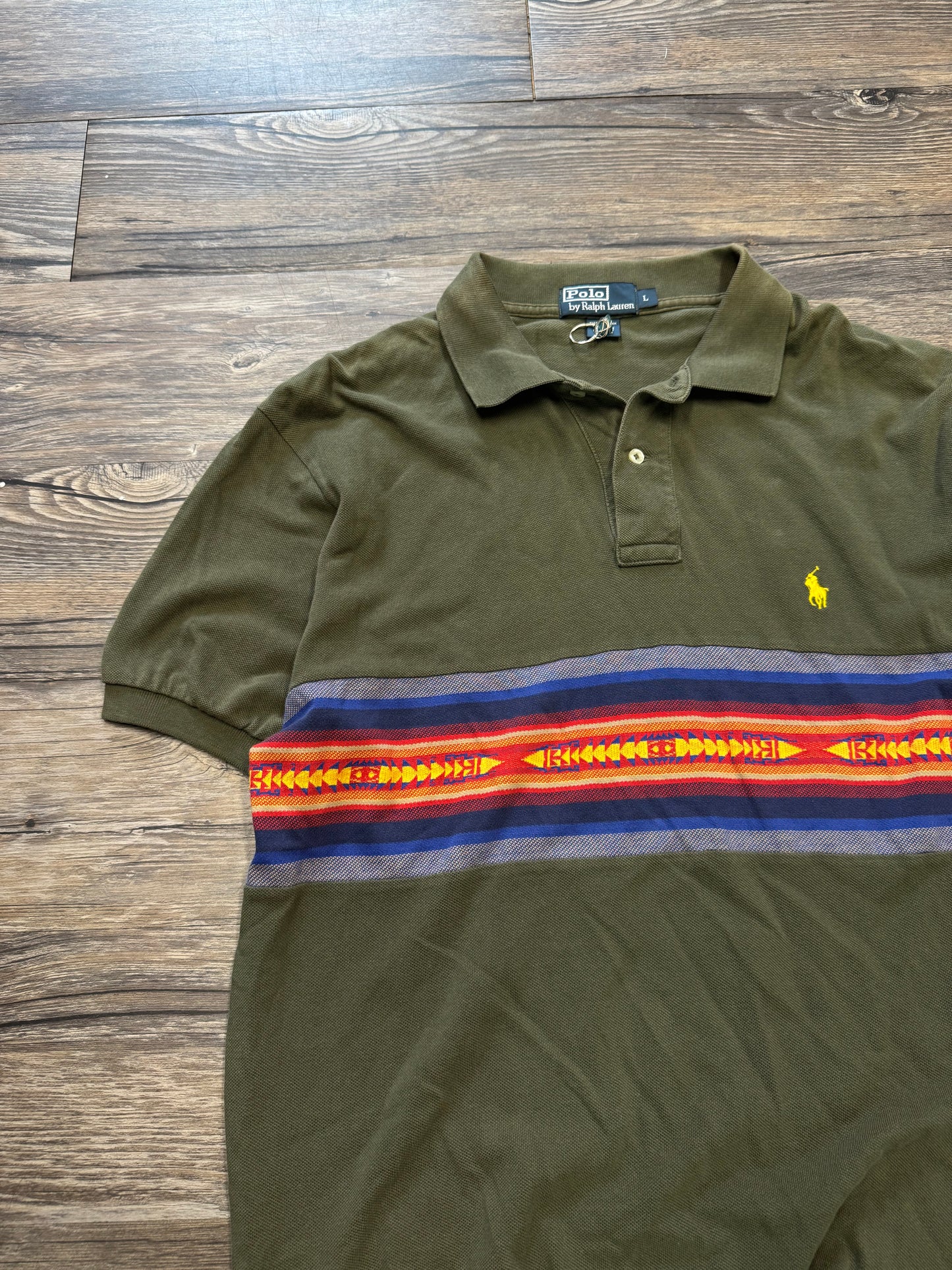 POLO RALPH LAUREN AZTEC STRIPED POLO (L)