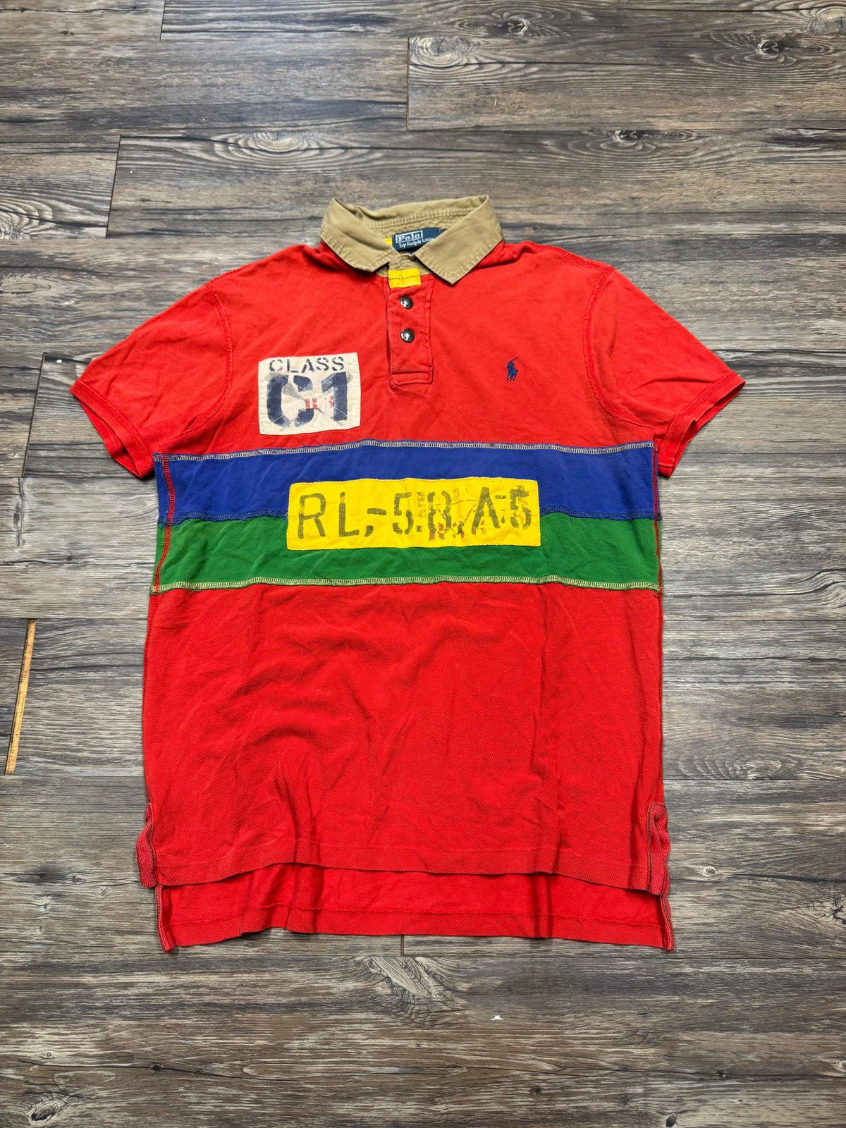 POLO RALPH LAUREN C1 RAFTING COLOR BLOCKED POLO SHIRT (L)