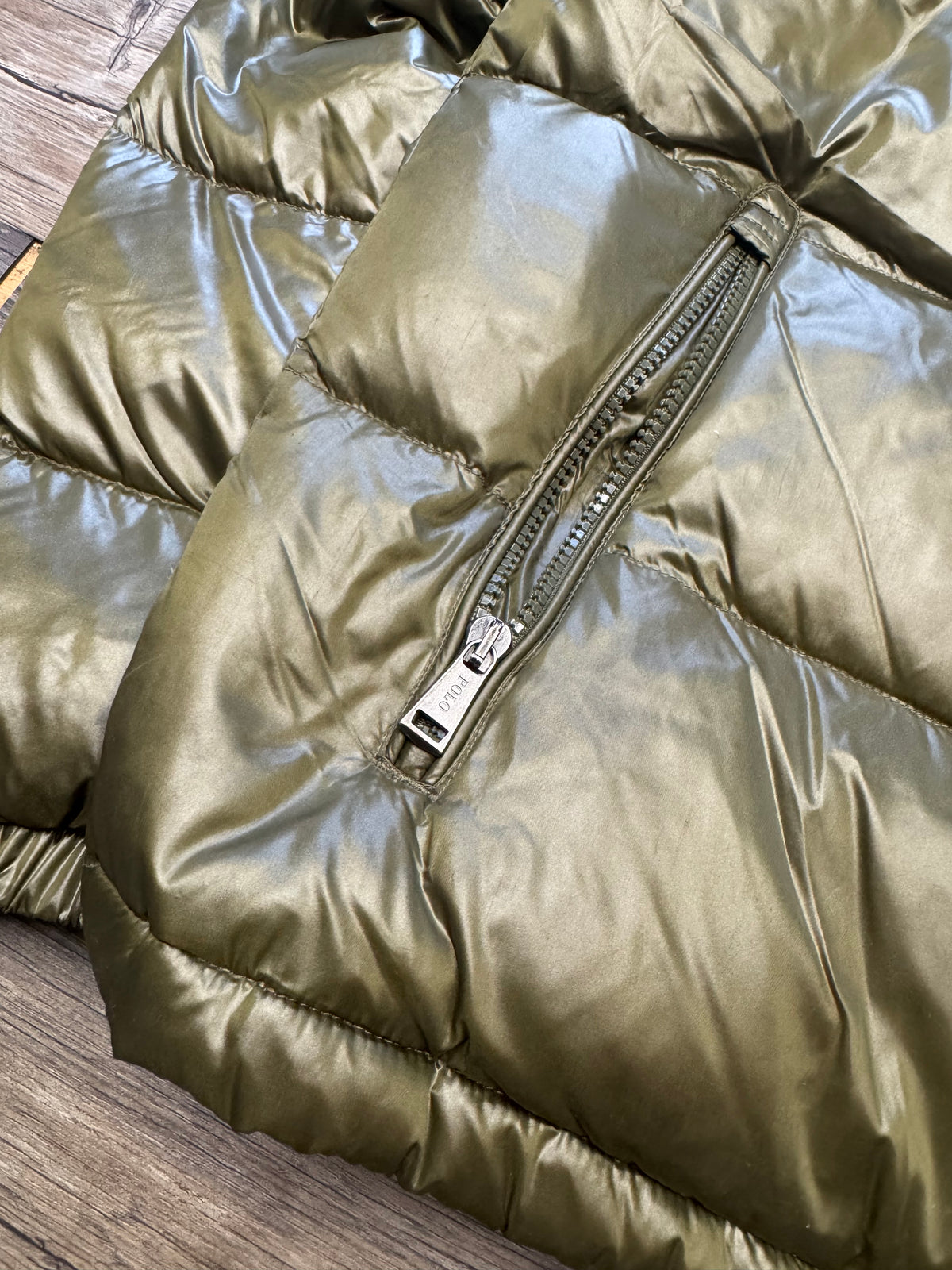 POLO RALPH LAUREN MILITARY GREEN PUFFER JACKET (M)