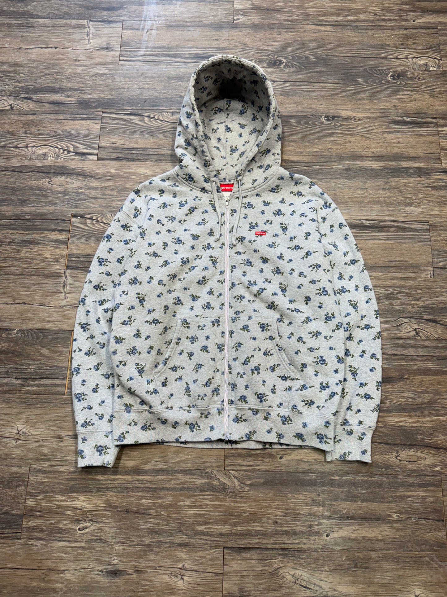 SUPREME SMALL BOX LOGO FLORAL ZIP UP (L)