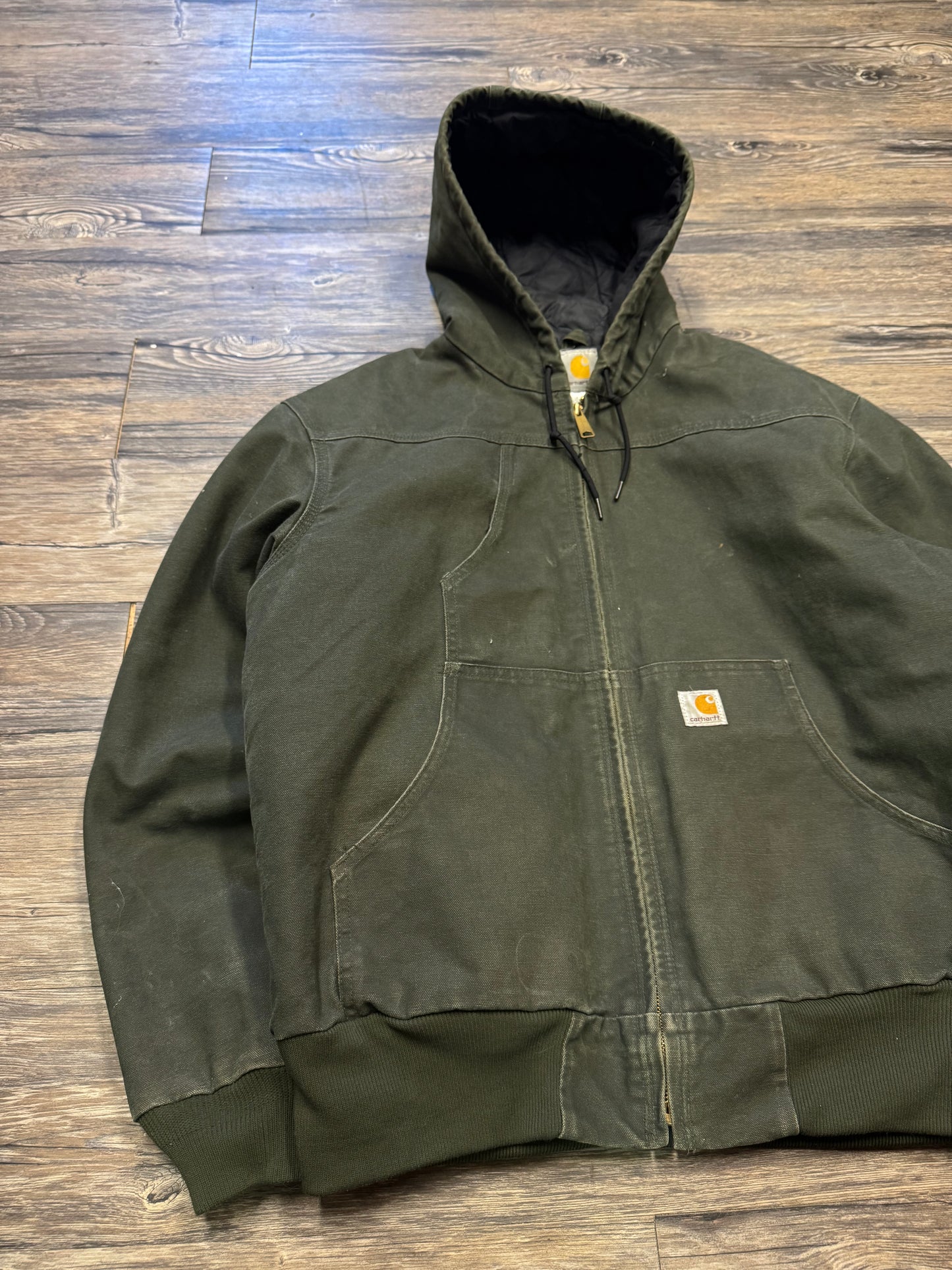 CARHARTT HOODED 2009 ZIP UP JACKET MOSS (L)