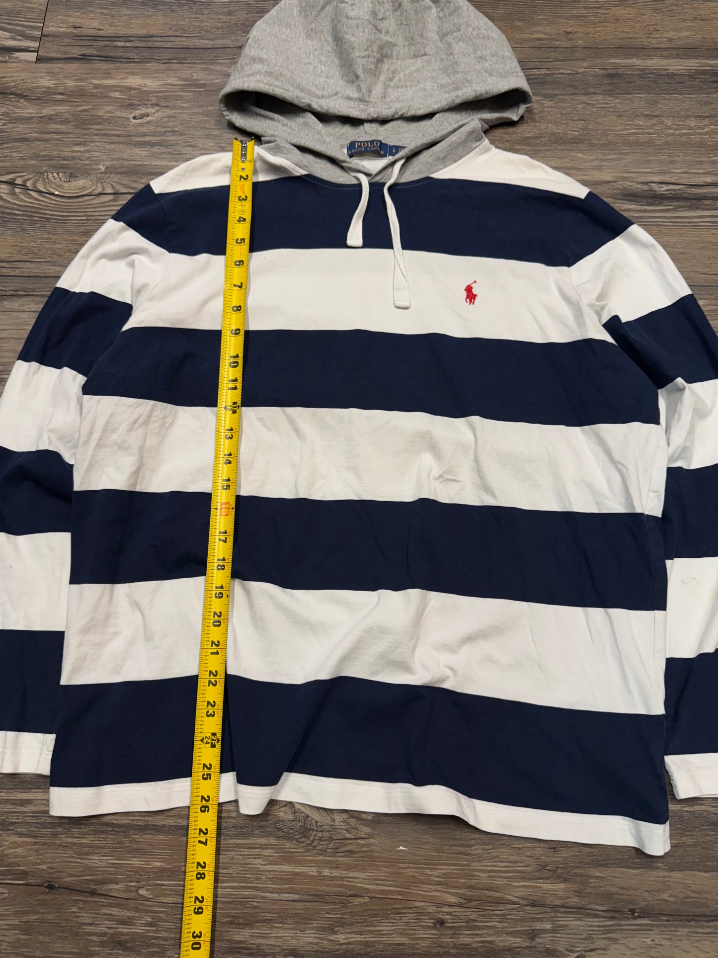 POLO RALPH LAUREN STRIPED HOODED LS (L)