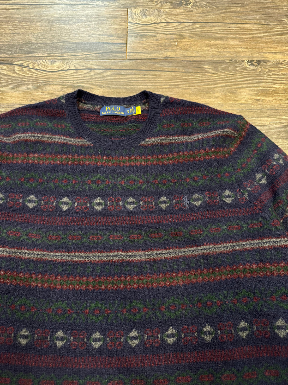 POLO RALPH LAUREN AZTEC GRAPHIC SMALL PONY CREWNECK (XL)