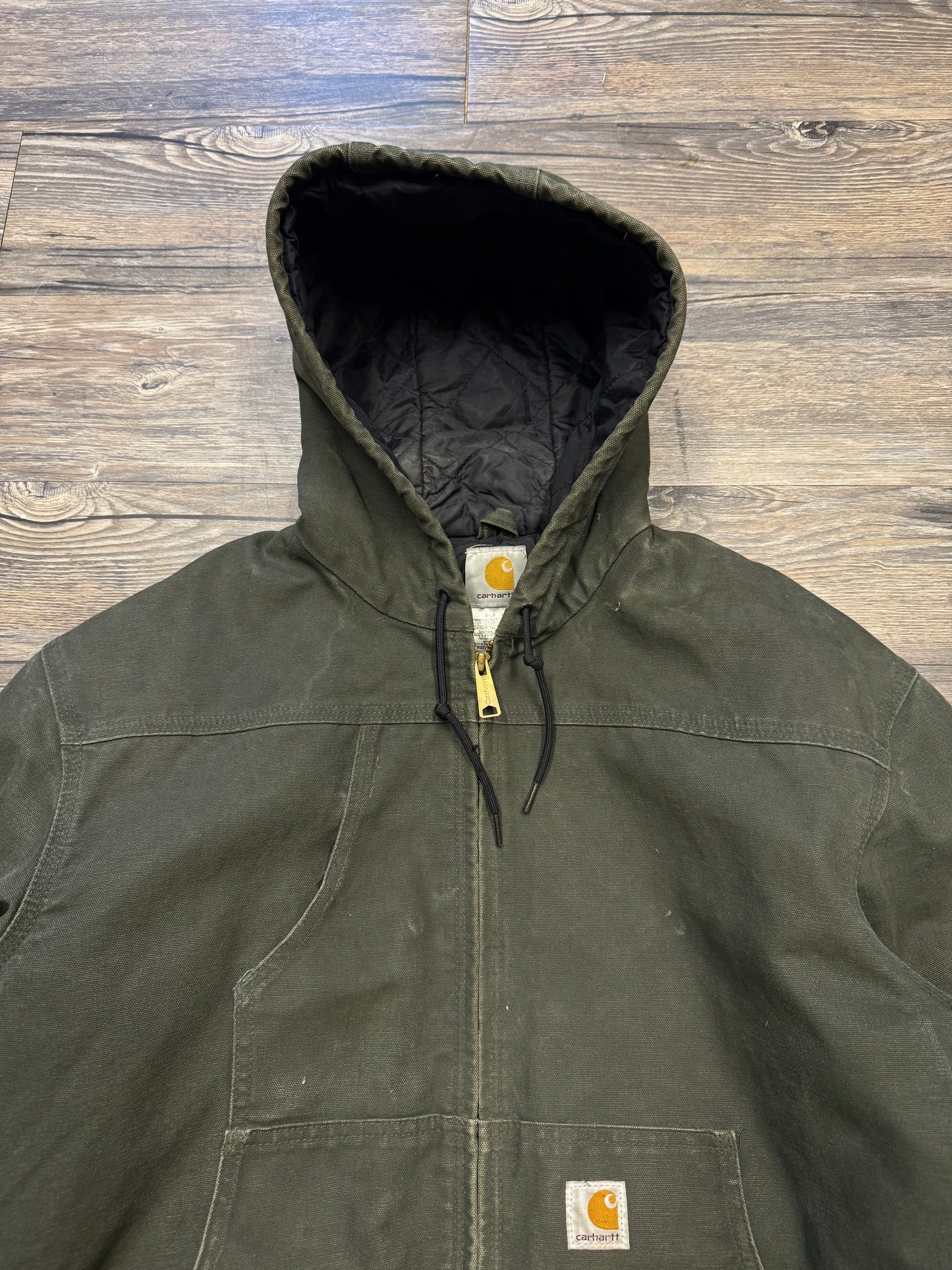 CARHARTT HOODED 2009 ZIP UP JACKET MOSS (L)