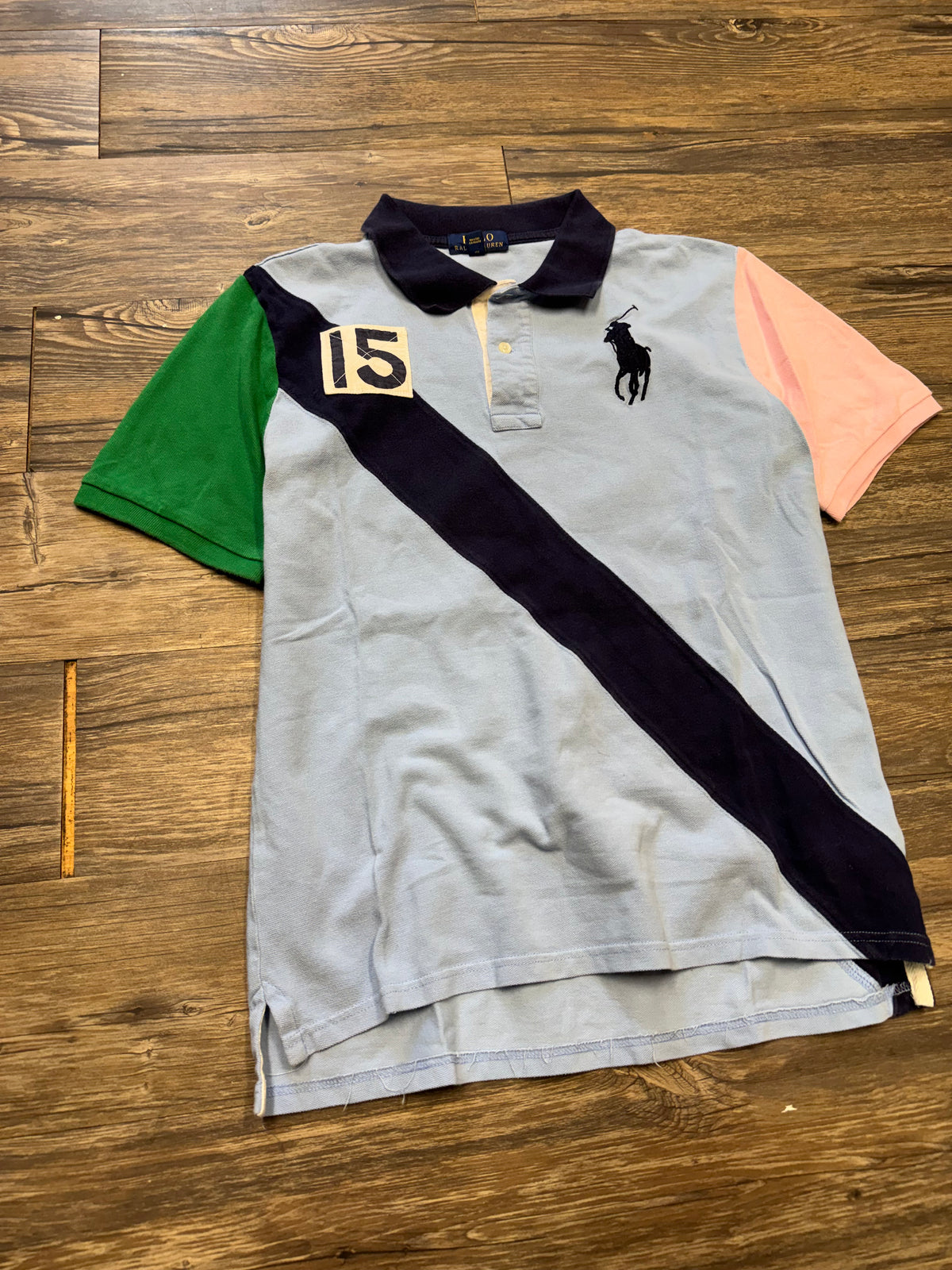 POLO RALPH LAUREN MULTI-COLORED STRIPE BIG PONY POLO (S)