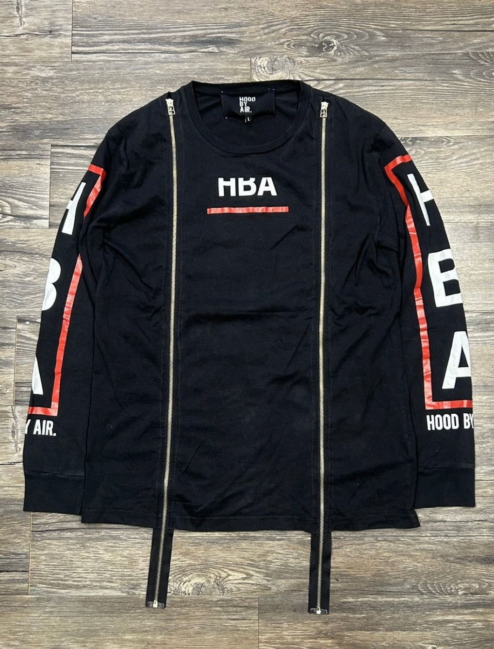 HOOD BY AIR MULTI ZIP LONG SLEEVE (LARGE)