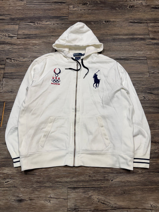 POLO RALPH LAUREN BEJING USA OLYMPICS BIG PONY FULL ZIP HOODIE (XXL)