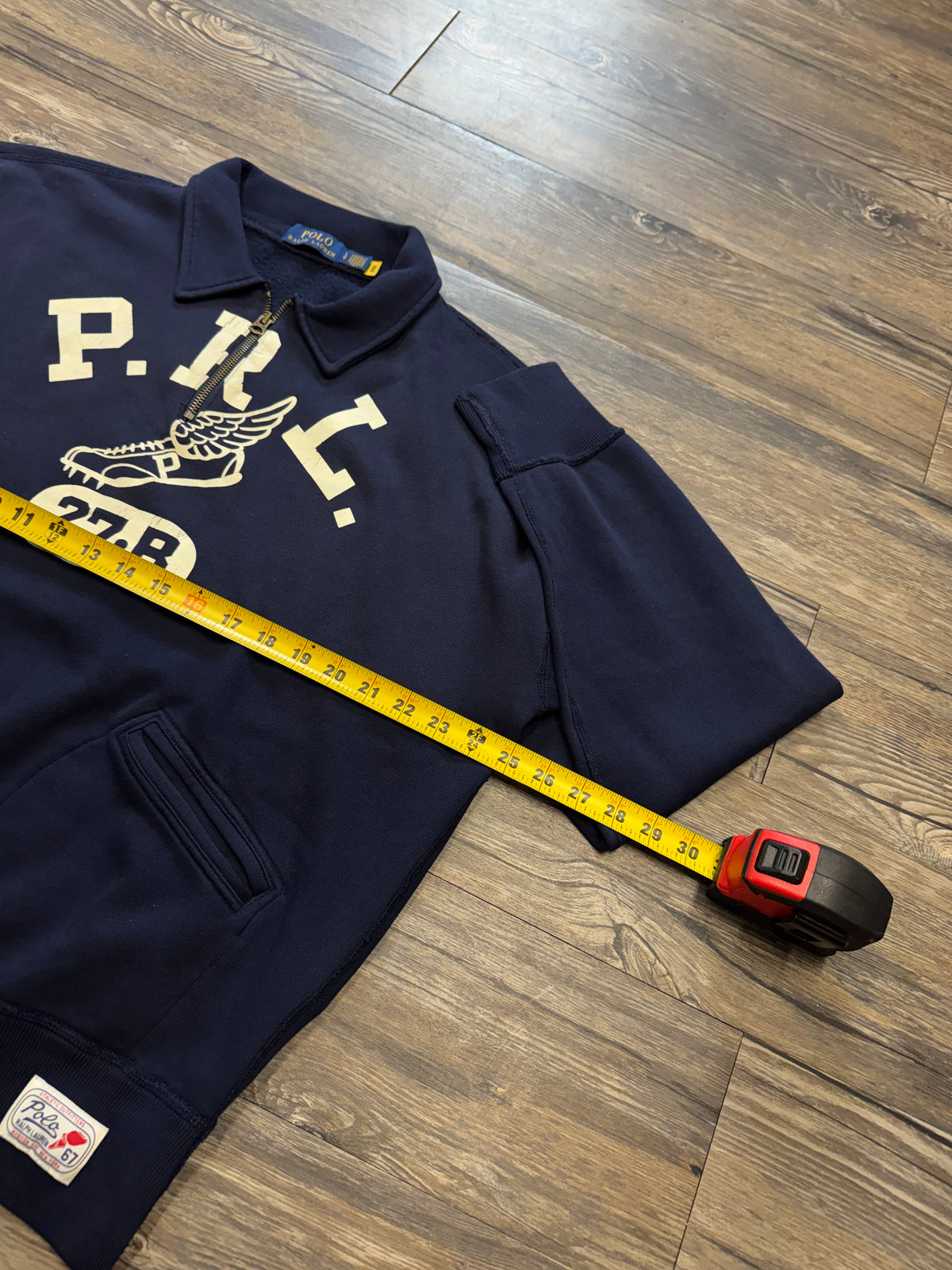POLO RALPH LAUREN TRACK WING QUARTERS ZIP PULLOVER SWEATER (L)
