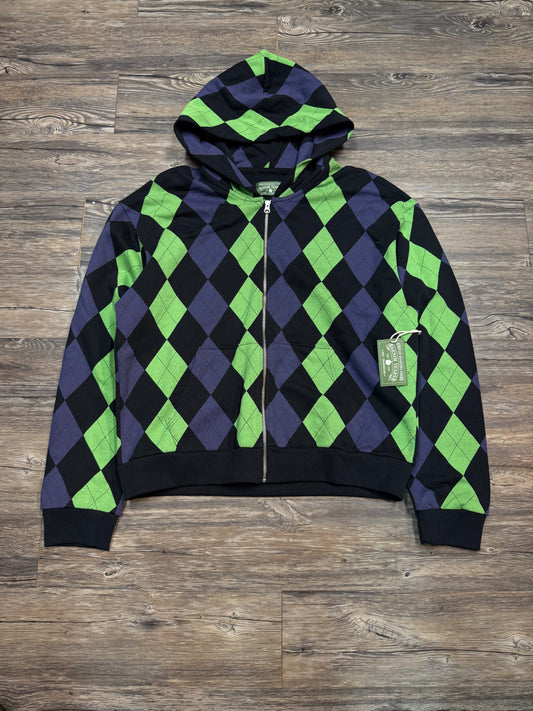 DENIM TEARS DERBY INTARSIA ZIP HOODIE (XXL)