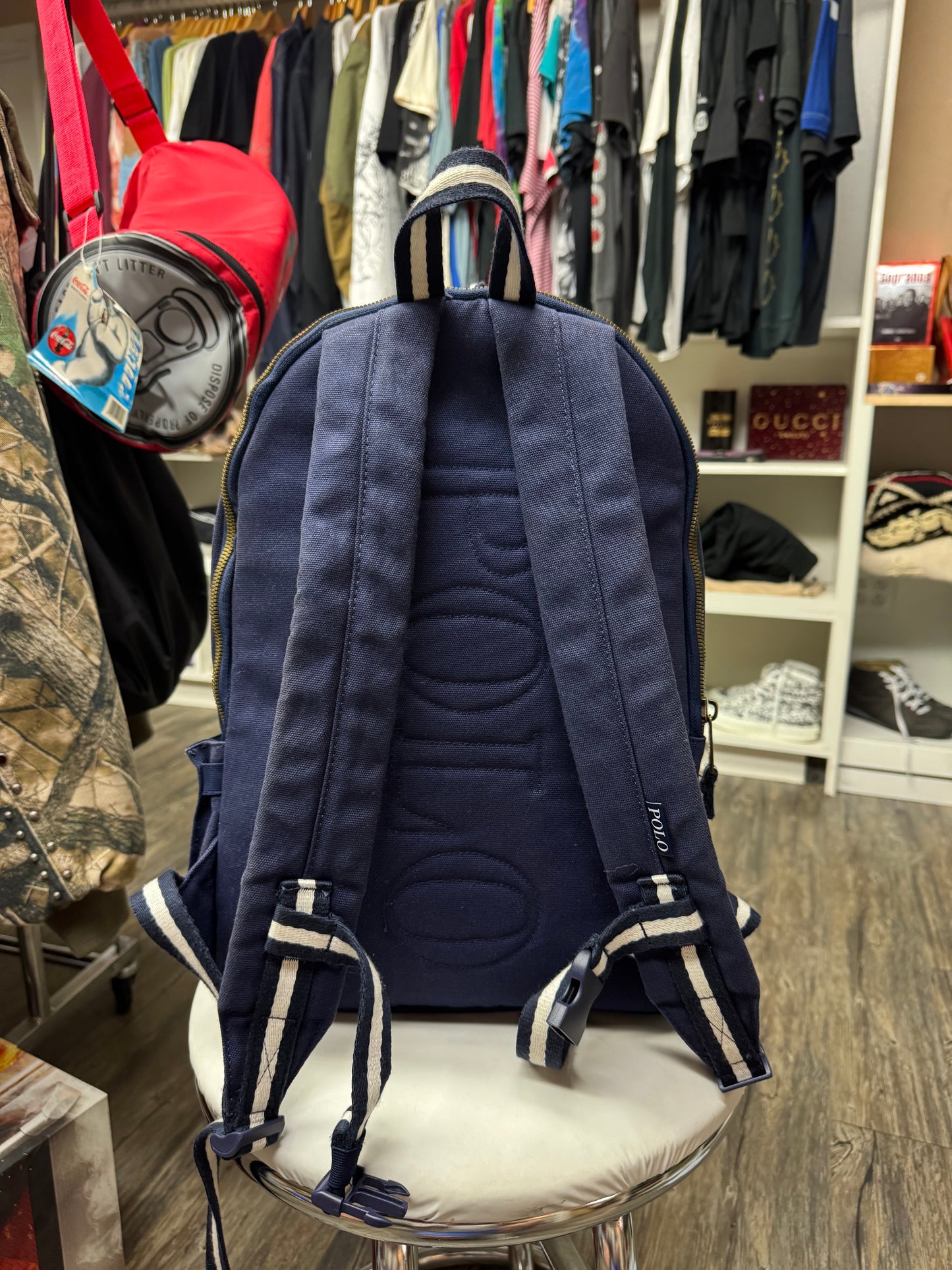 POLO RALPH LAUREN AMERICAN FLAG EMBROIDERED BACKPACK (OS)