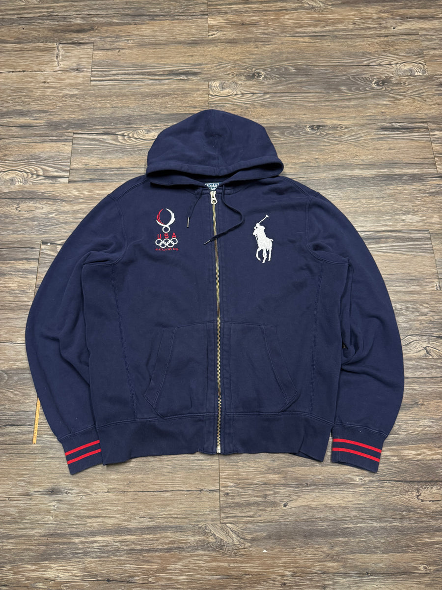 POLO RALPH LAUREN USA OLYMPICS BIG PONY HOODIE (L)