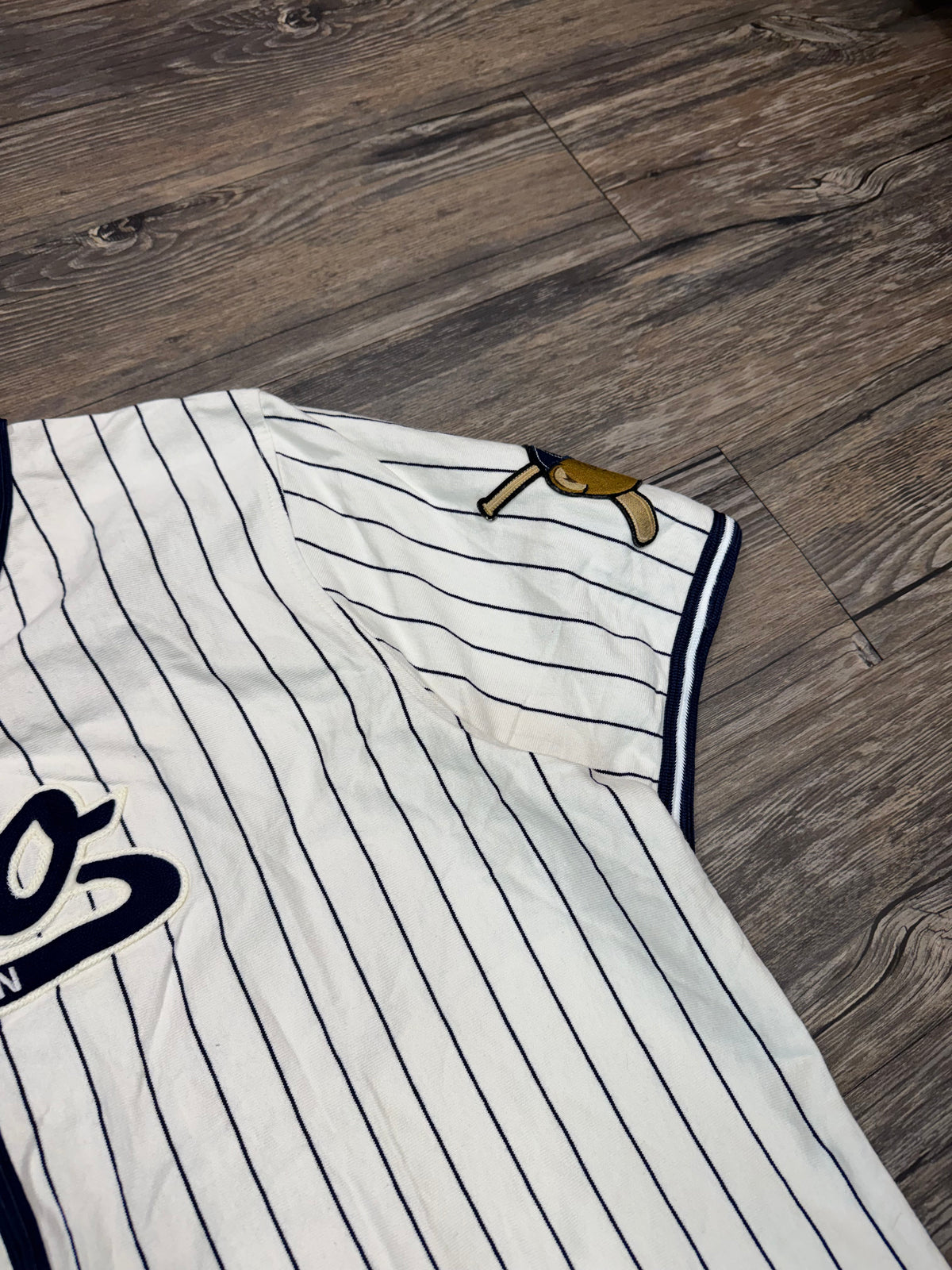 POLO RALPH LAUREN PINSTRIPE BEARS JERSEY SHIRT (XXL)