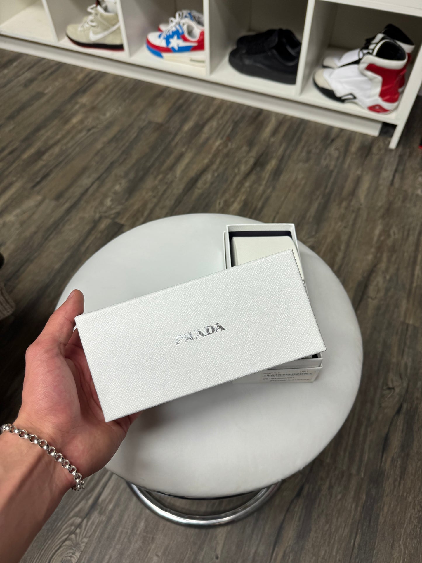 SLATE PRADA RECTANGULAR SUNGLASSES (OS)