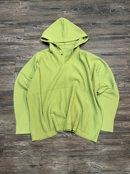 ISSEY MIYAKE HOMME PLISSE LIME GREEN HOODIE (M)