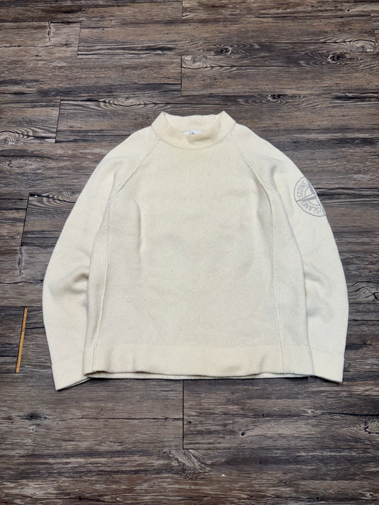 STONE ISLAND 1990’s MOCK NECK WOOL CREWNECK SWEATER (M)