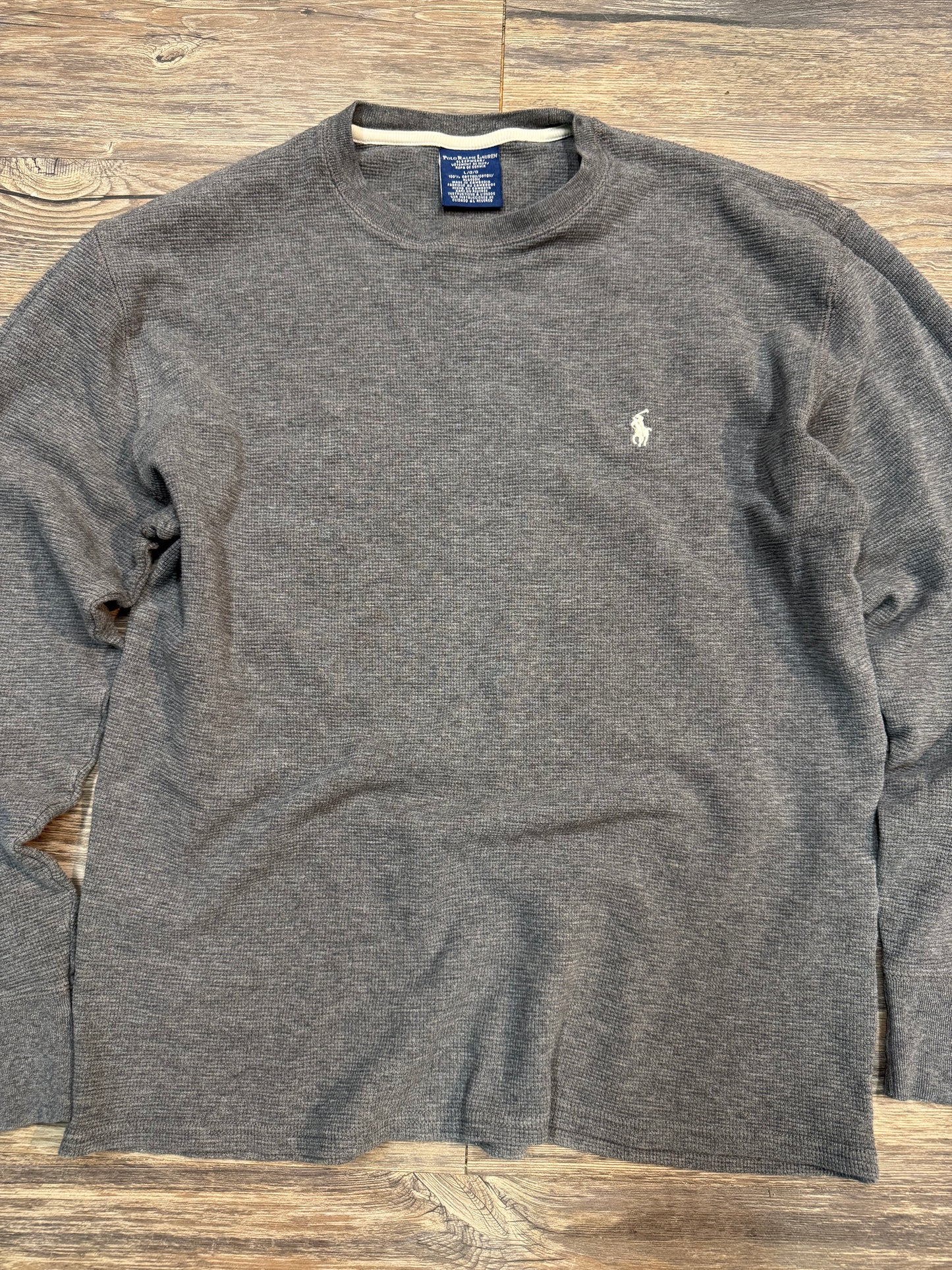 POLO RALPH LAUREN GRAY THERMAL TEE (L)