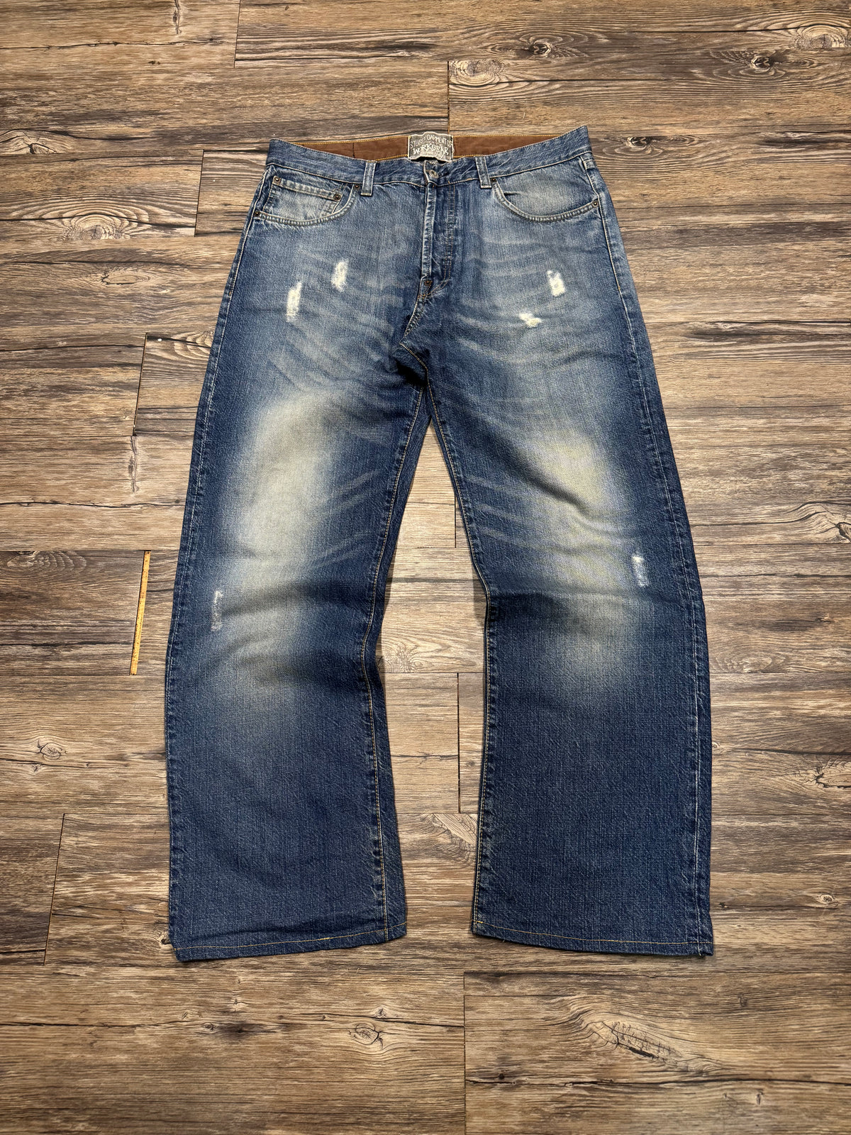 STUSSY WORKGEAR 90s DISTRESSED BIG OL’ WIDE LEG JEANS (33)