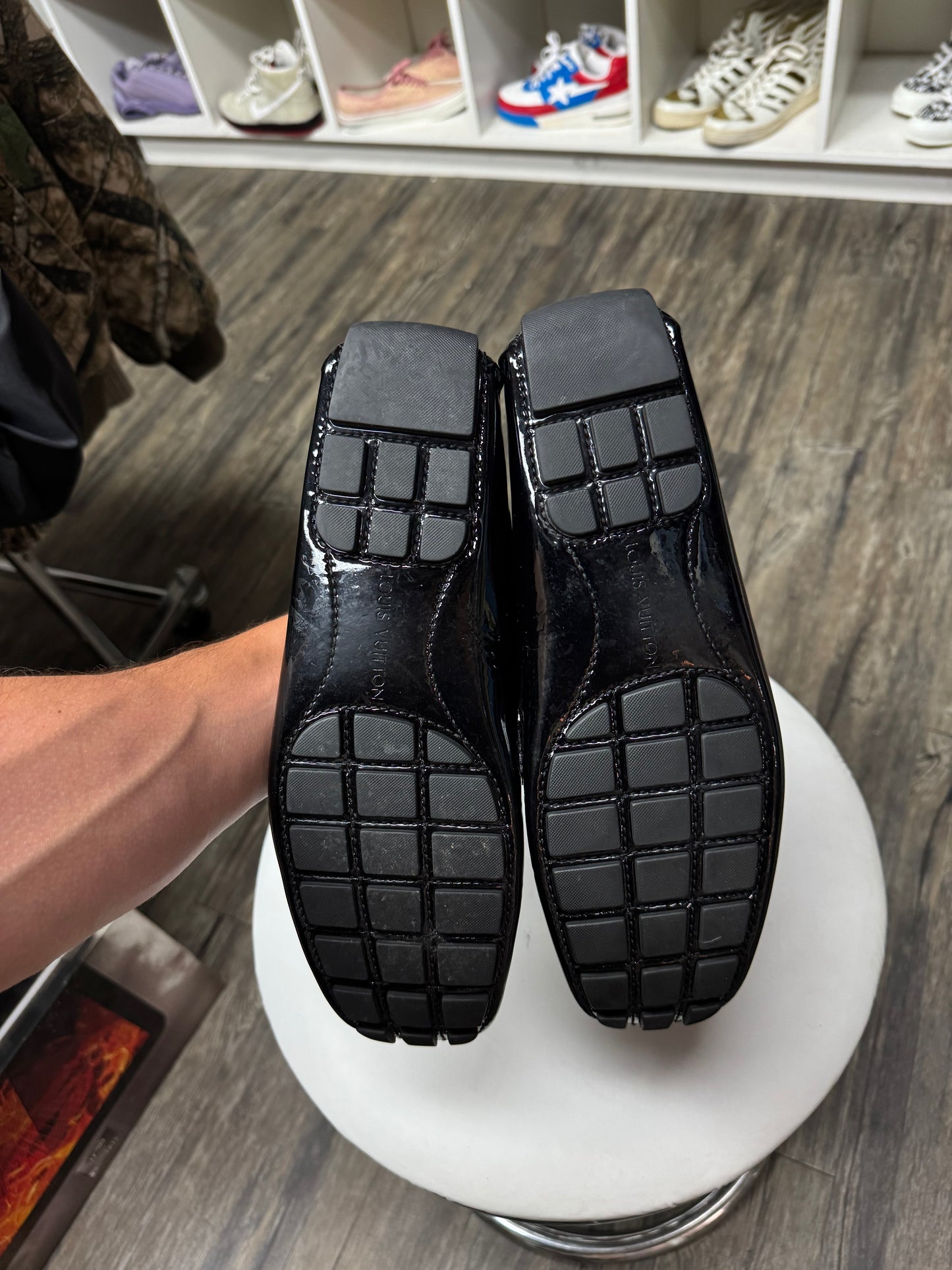 LOUIS VUTTION BLACK PATENT LEATHER LOAFERS (11)