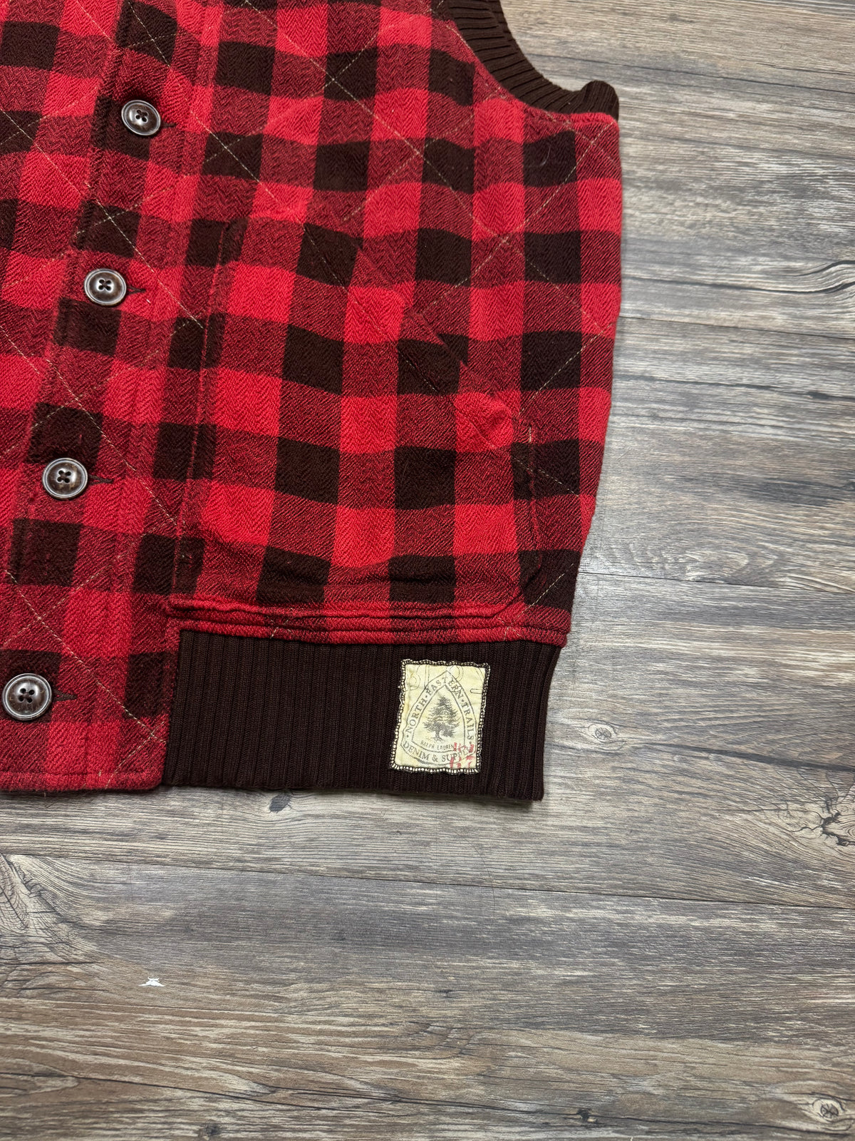 POLO RALPH LAUREN DENIM & SUPPLY PLAID VEST (L)
