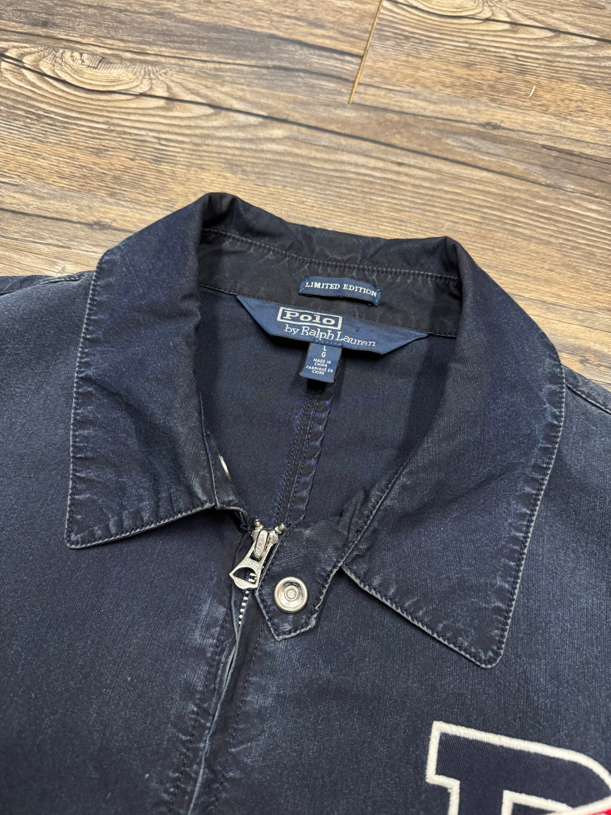POLO RALPH LAUREN INDIGO STADIUM 1992 DENIM JACKET (L)