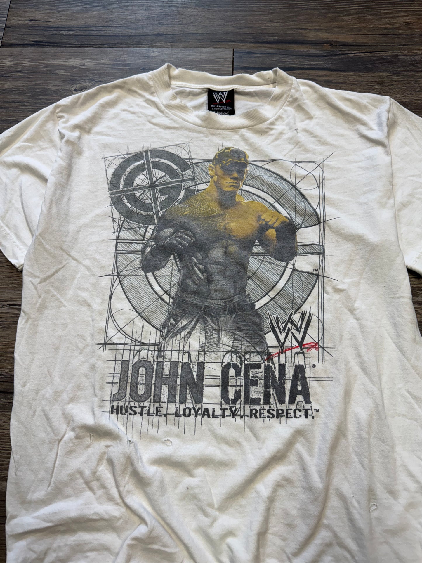 JOHN CENA 2000s DISTRESSED WWE PROMO T-SHIRT (M)