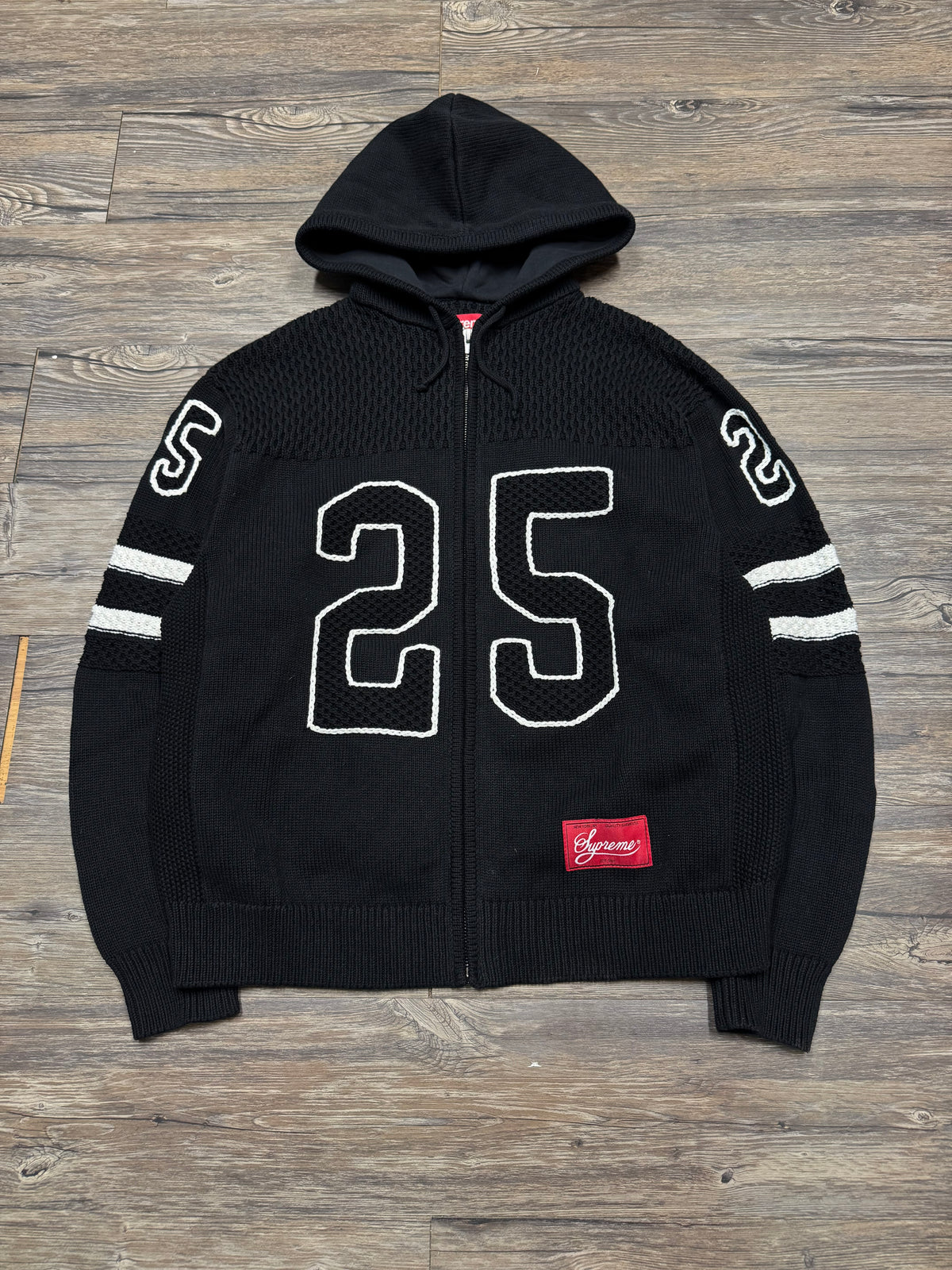 SUPREME SS/25 SPORT CROCHET ZIP-UP HOODIE (M)