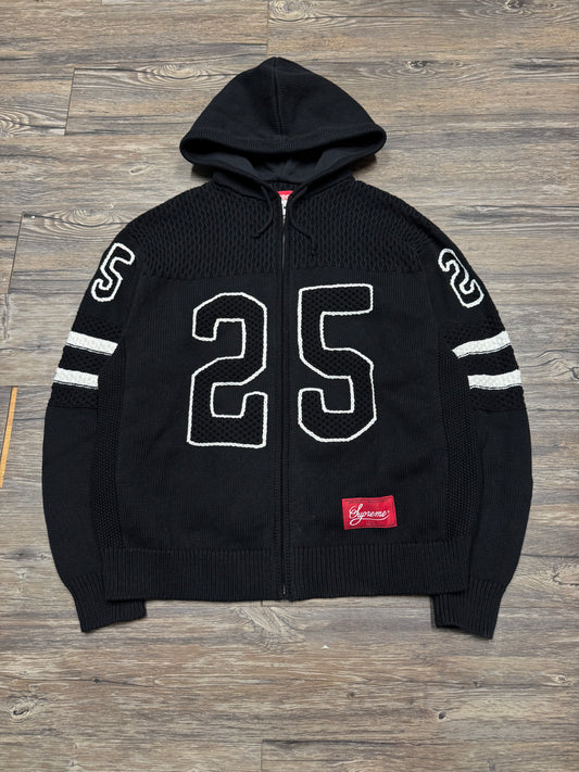 SUPREME SS/25 SPORT CROCHET ZIP-UP HOODIE (M)