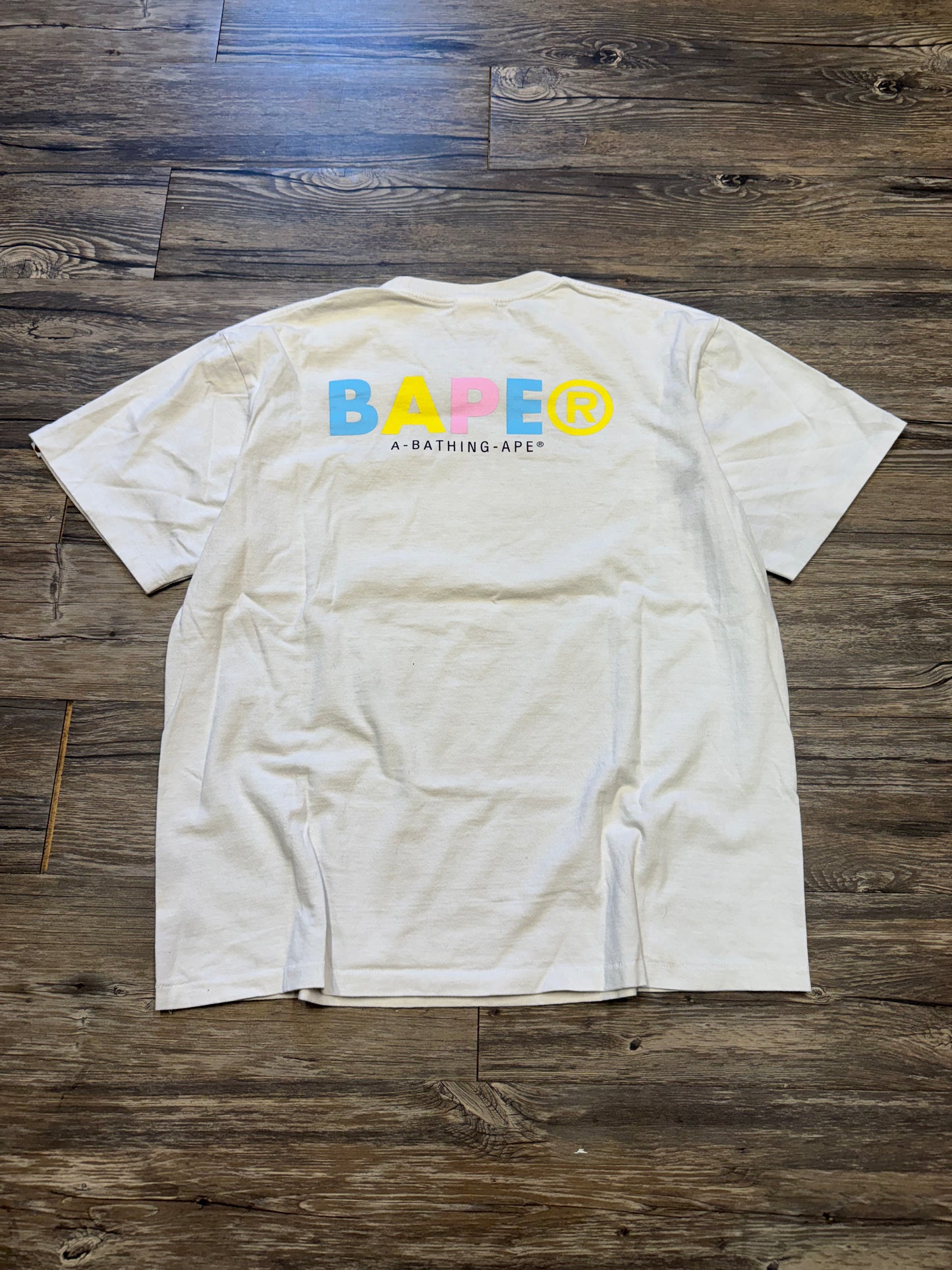 BAPE MULTI-COLOR PRINT T-SHIRT (XL)