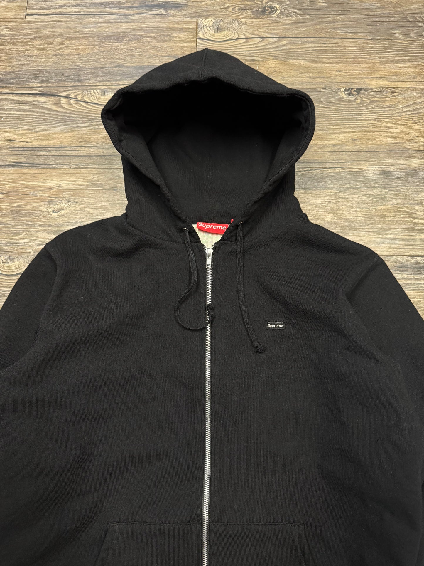 SUPREME BLACK THERMAL LINED HOODIE (L)