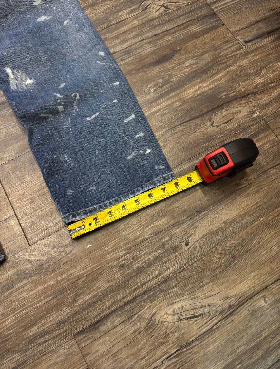 RRL PAINT SPLATTER STRAIGHT FIT DENIM (30)