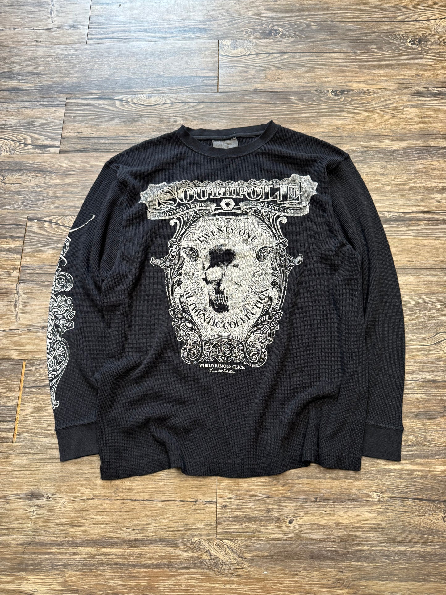 SOUTH POLE Y2K WAFFLE KNIT LONGSLEEVE T-SHIRT (L)