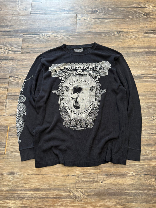 SOUTH POLE Y2K WAFFLE KNIT LONGSLEEVE T-SHIRT (L)