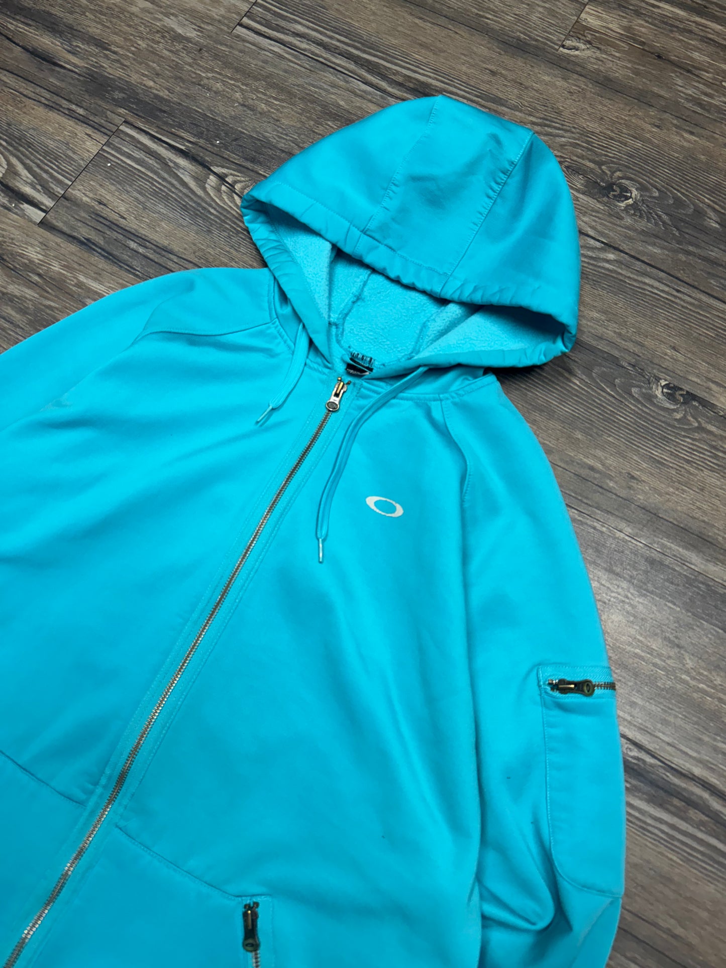 OAKLEY TURQUOISE BLUE SCUBA ZIP HOODIE (XL)
