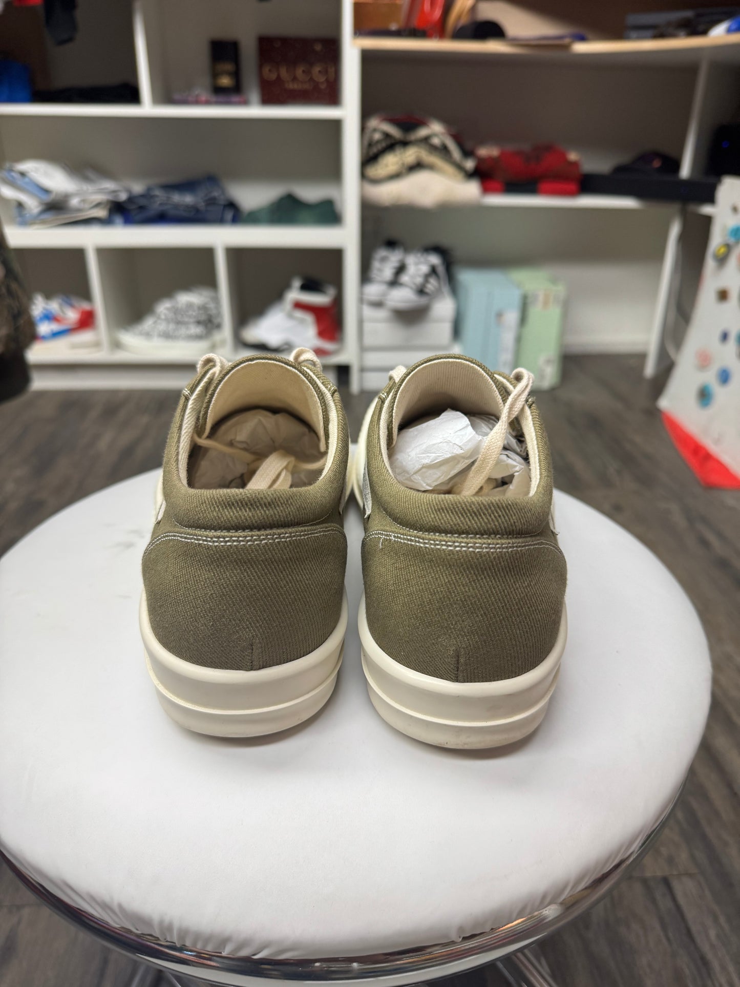 RICK OWENS DRKSHDW VINTAGE SAGE LOW SNEAKERS (42)