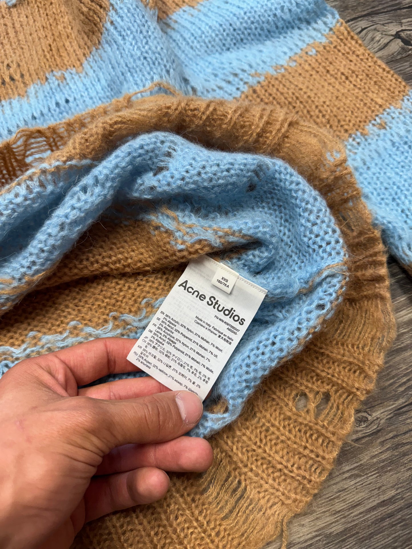ACNE STUDIOS STRIPED MOHAIR SWEATER (XXS)