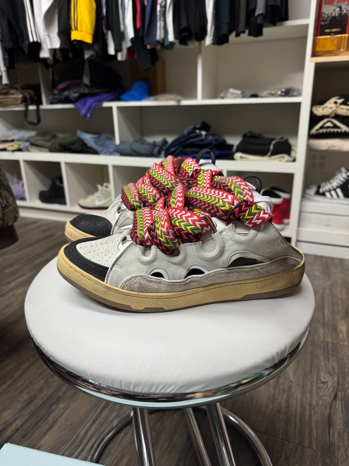 LANVIN WHITE CURB SKATE SNEAKERS (10.5)