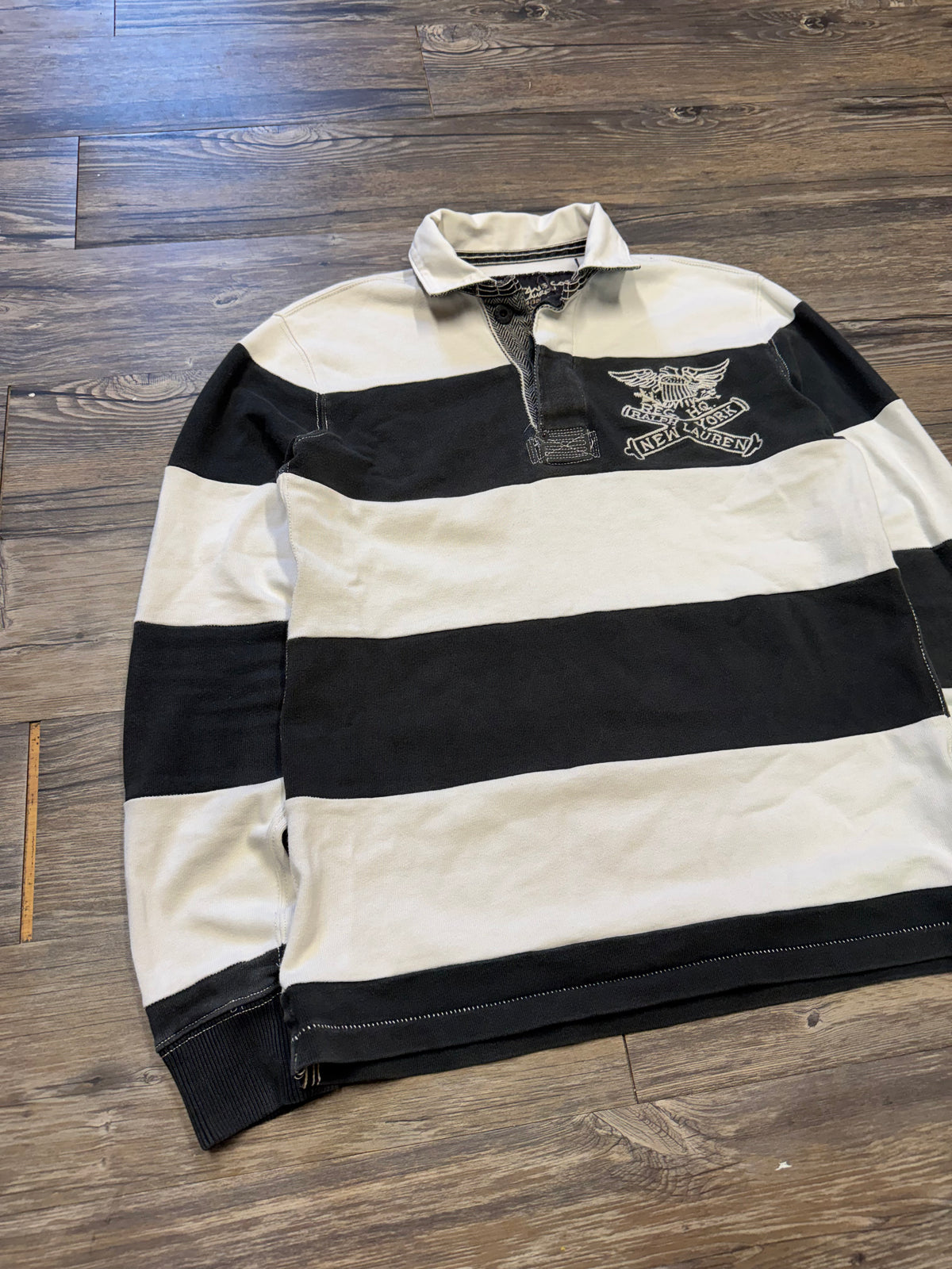 POLO RALPH LAUREN JEANS CO NEW YORK STRIPED RUGBY POLO (S)