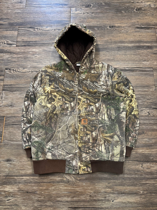 CARHARTT CAMO DISTRESSED WORK JACKET (S)