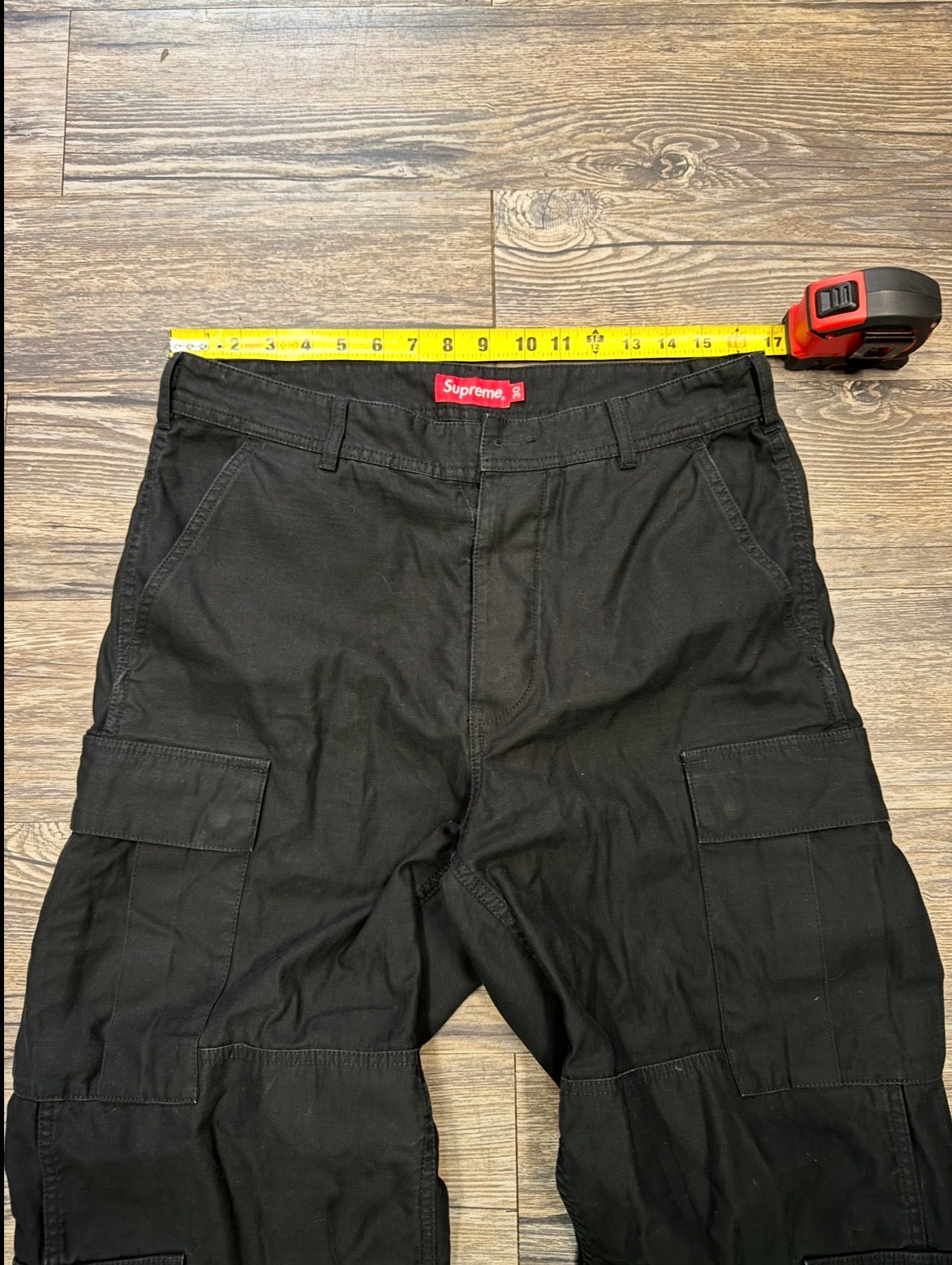 SUPREME X MFG BLACK TACTICAL CARGO PANTS (32)