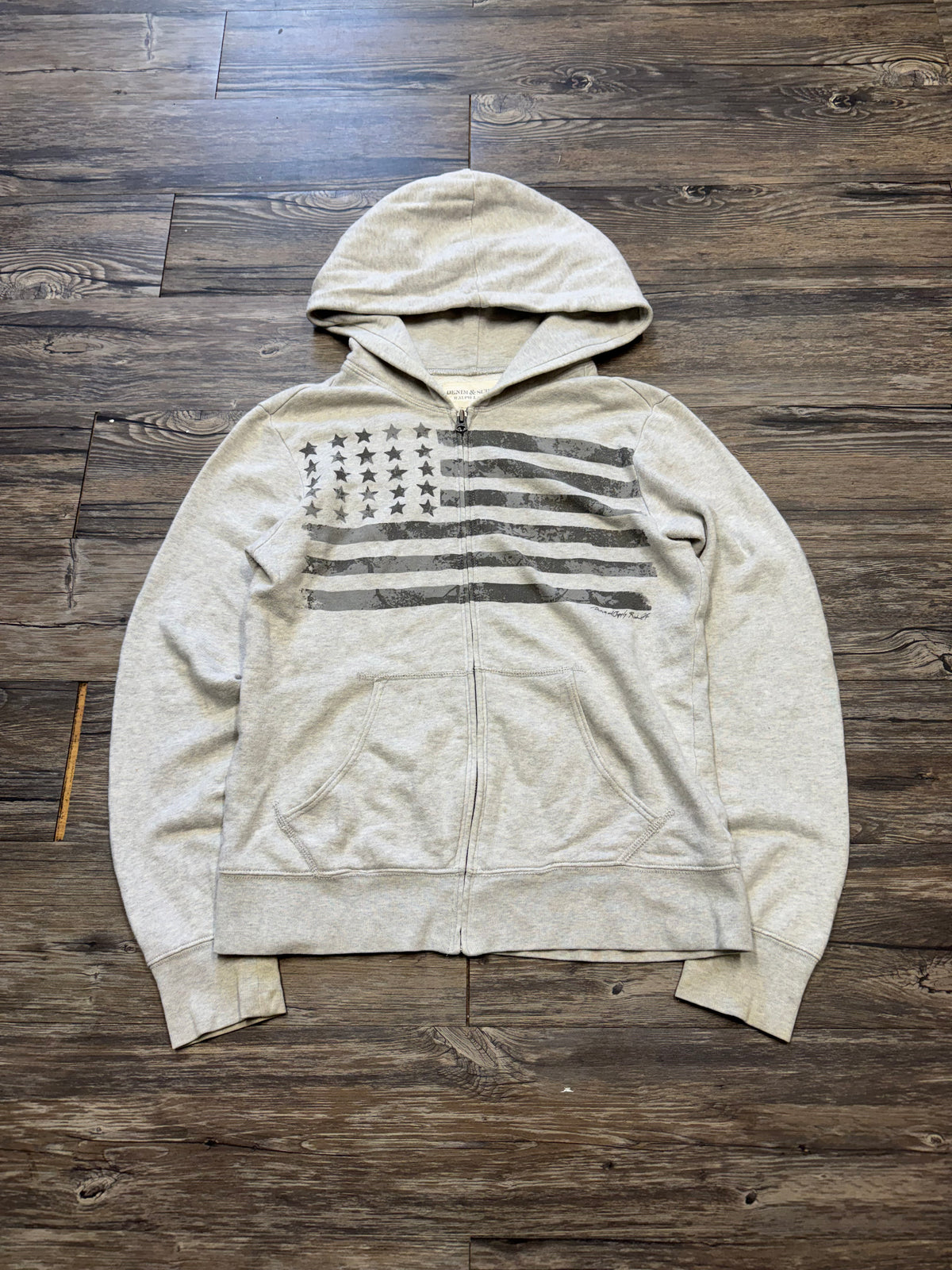 RALPH LAUREN DENIM & SUPPLY AMERICAN FLAG ZIP-UP HOODIE (S)