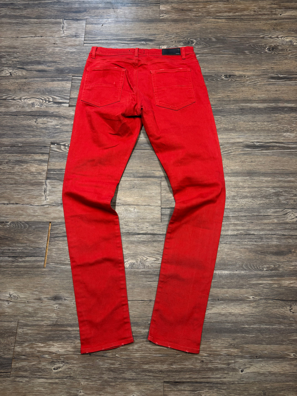 AMIRI MX1 RED DISTRESSED JEANS (34)
