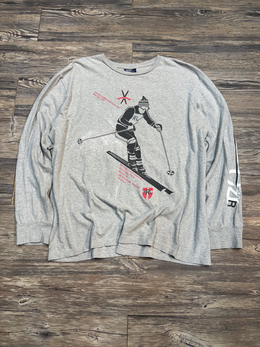 POLO RALPH LAUREN SKI GRAPHIC LONG SLEEVE T-SHIRT (LARGE)