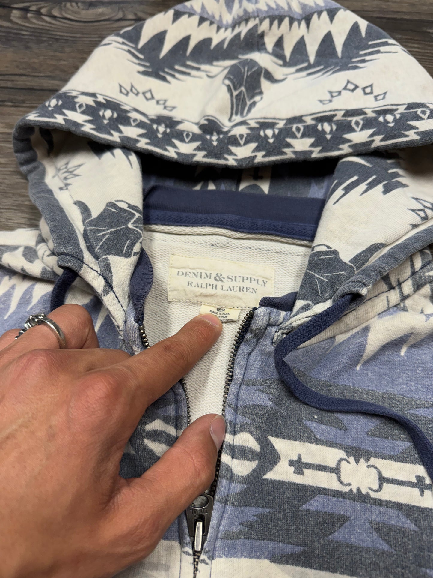DENIM & SUPPLY RALPH LAUREN WESTERN ZIP-UP HOODIE (M)