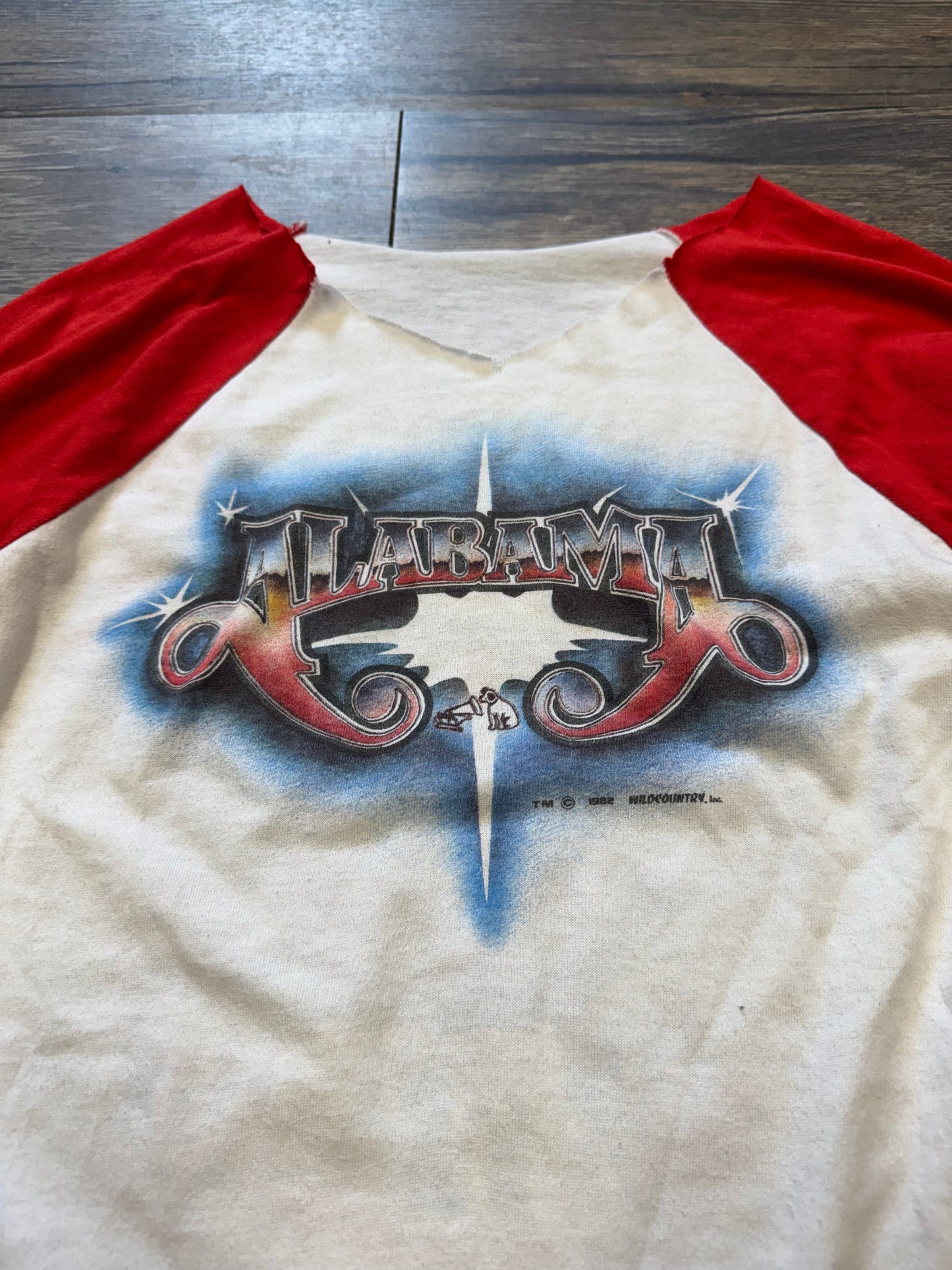 VINTAGE ALABAMA COUNTRY DISTRESED BASEBALL T-SHIRT (S)