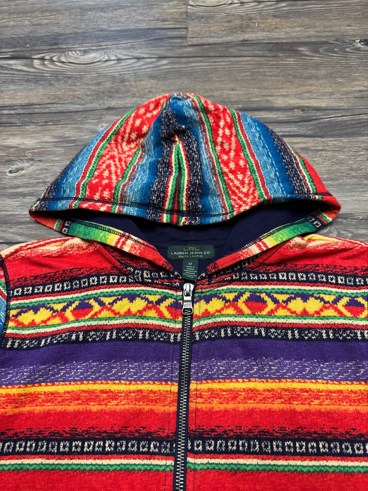 POLO RALPH LAUREN JEANS AZTEC ZIP-UP HOODIE (M)