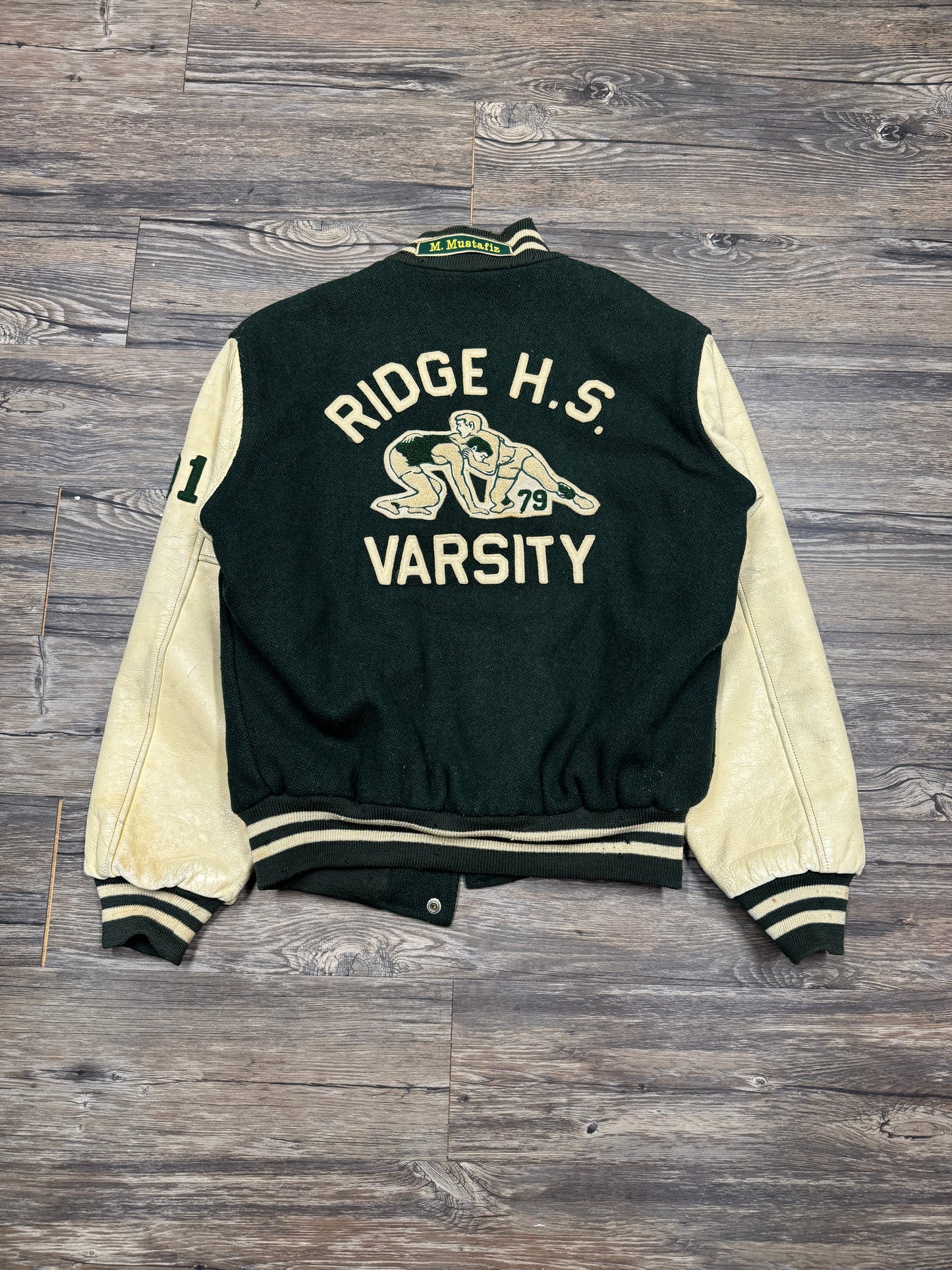 80's NEW YORK MFG VINTAGE VARSITY JACKET (MEDIUM)