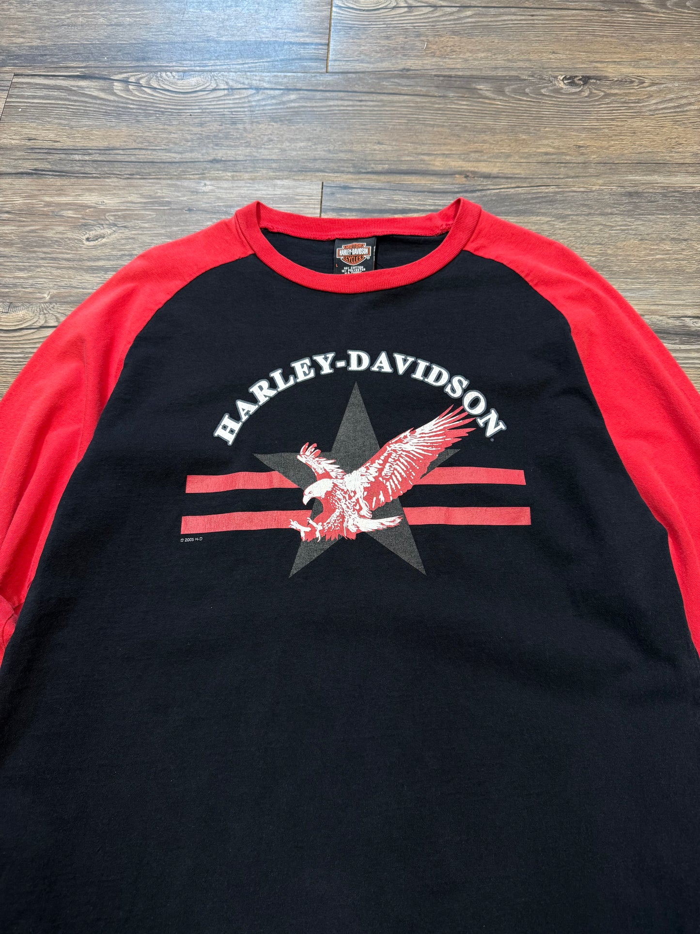 VINTAGE HARLEY DAVIDSON 2005 BASEBALL SHIRT (L)